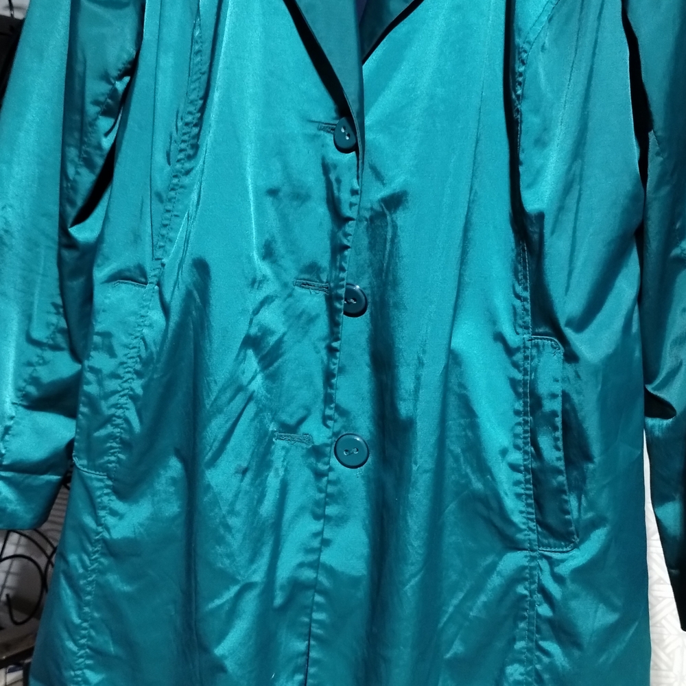 Teal Green Button-Up Coat/Belt